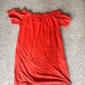 Off the shoulder orange dress